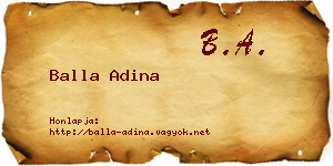 Balla Adina névjegykártya